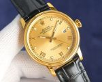 Rolex Datejust 8215 Movement 40mm 316L Steel 48h White/YG Face Calfskin Band Watch